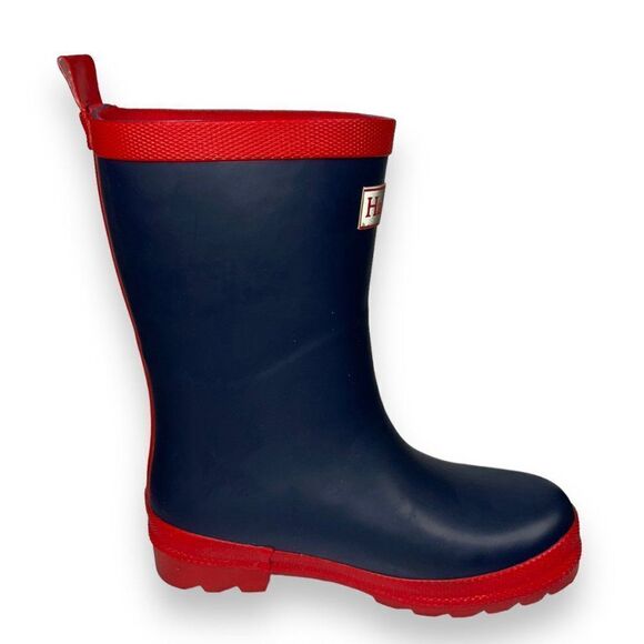 Hatley Navy & Red Rain Matte Boots RB0NAVY307 Youth 13 - Picture 7 of 10